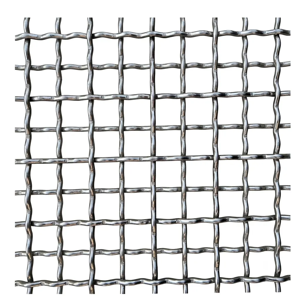 Deep-crimped wire mesh texture for industrial screening applications