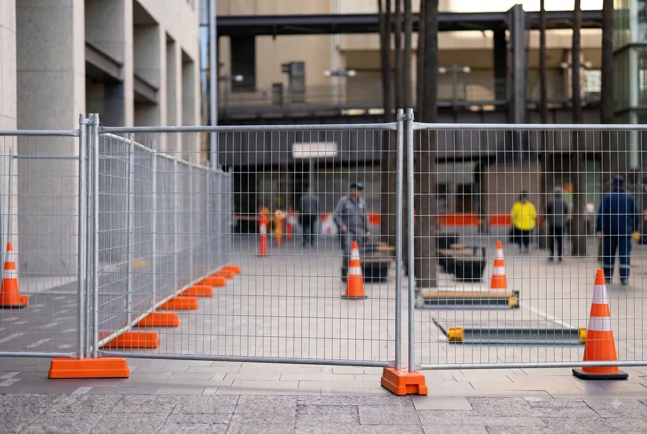 Galvanized steel temporary fence for construction site security
