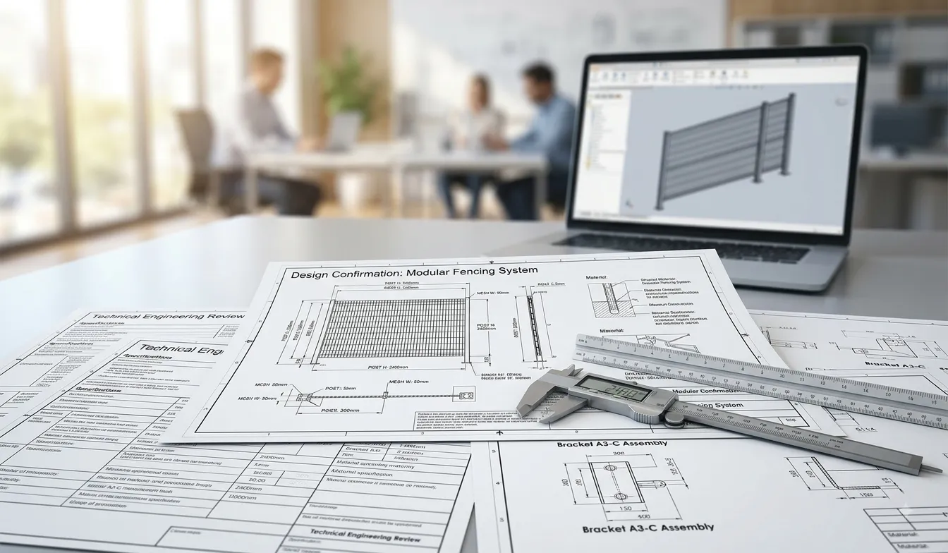 Design confirmation and technical drawing review for custom metal fencing