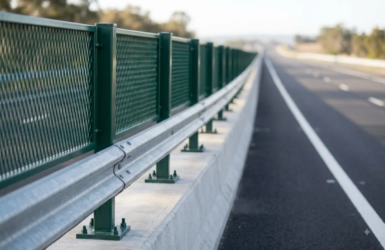 Highway anti-glare fence and road separation barrier system