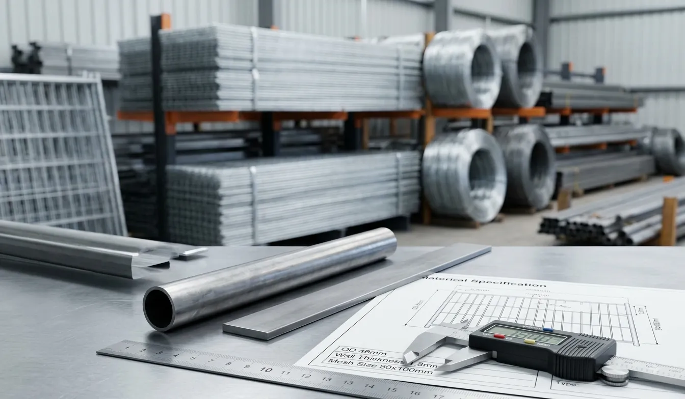 Steel material preparation for custom metal fencing