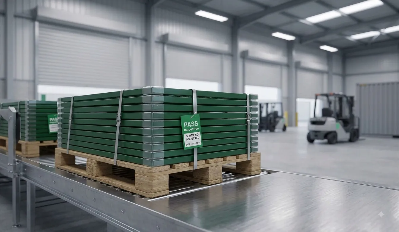 Metal fencing inspection and export packing for international shipment