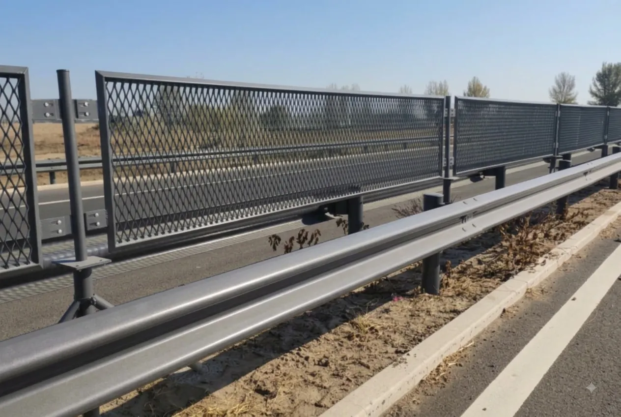 Highway anti-glare barrier mesh for road median safety